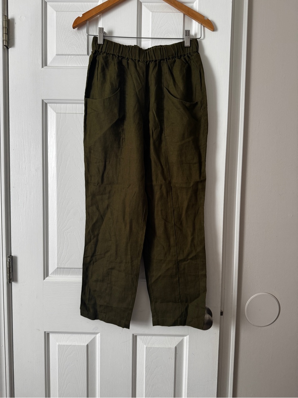 NWT Quince 100% European Linen Pants Olive Green Extra Small